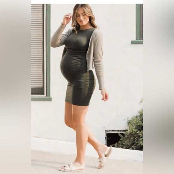 Blanqi everyday essentials sleeveless dress green new medium/large maternity - Picture 5 of 10